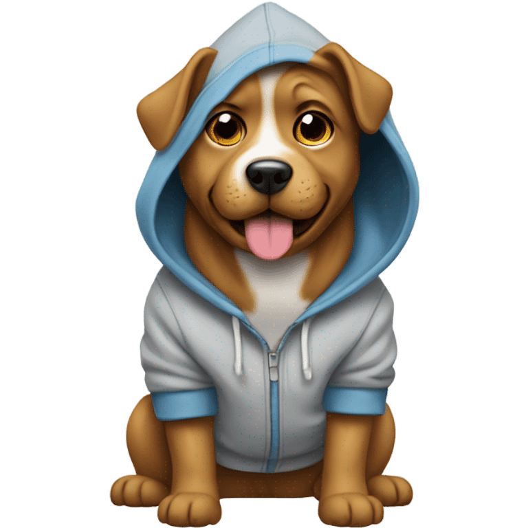 dog wearing a hoodie emoji