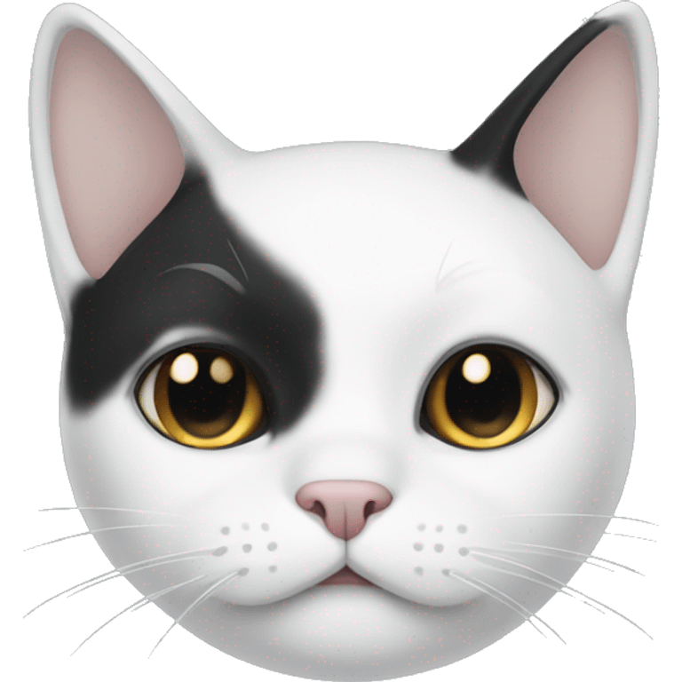 White cat with black ears  emoji