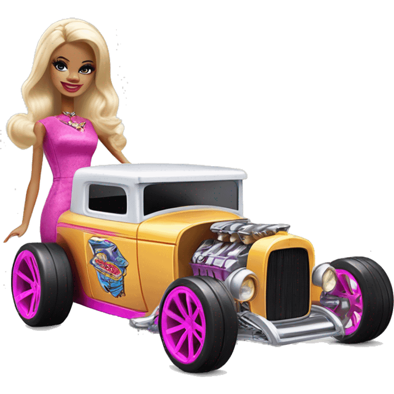 Barbie Hot wheels Bone Shaker street rod emoji