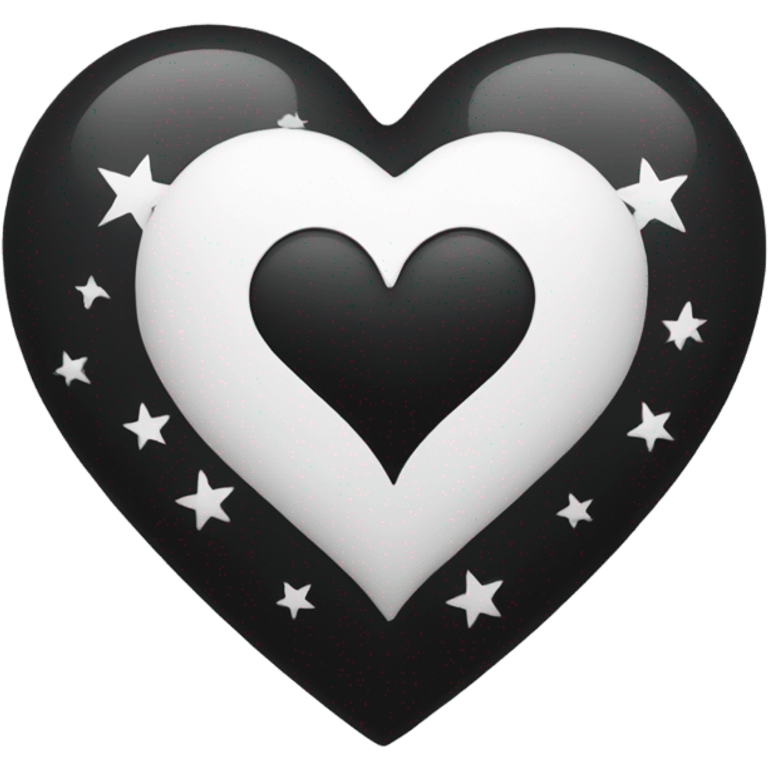 Black heart with stars around it emoji