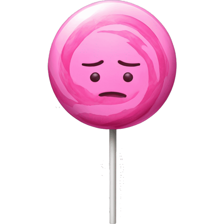 a glossy spherical monochromatic pink lollipop emoji