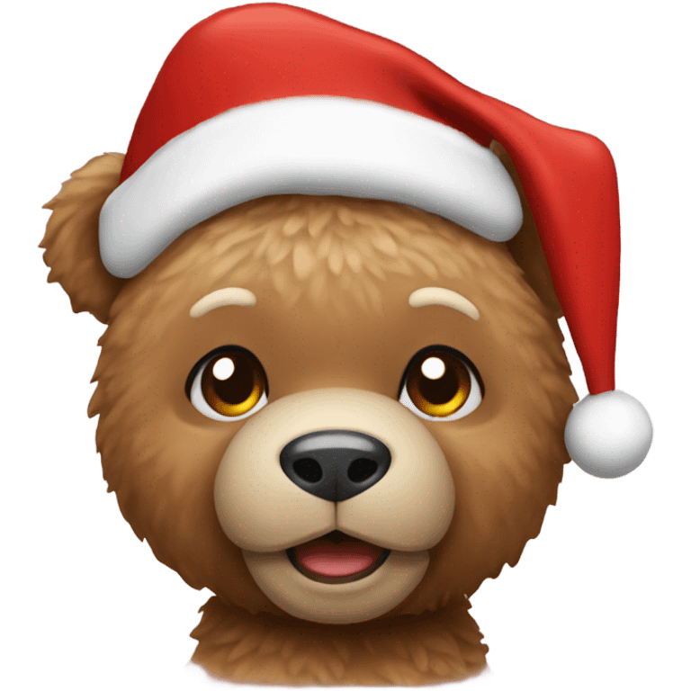 teddy bear with christmas hat  emoji