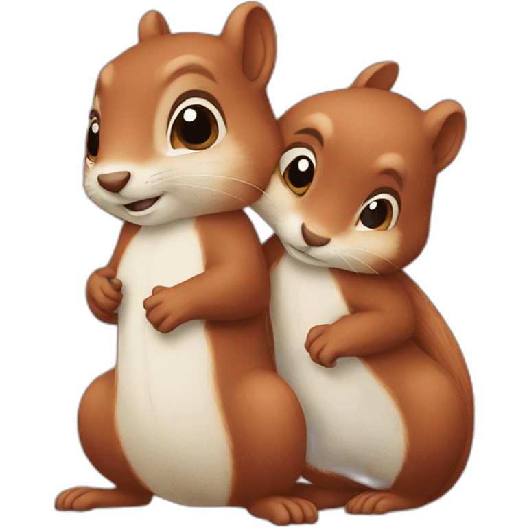 Squirrels hugging emoji