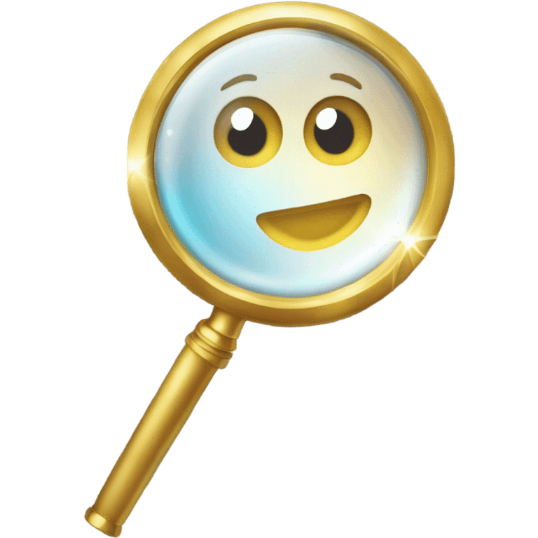 magnifying glass and sparkles emoji