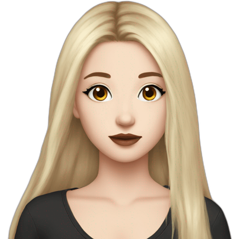 egirl long hair makeup emoji