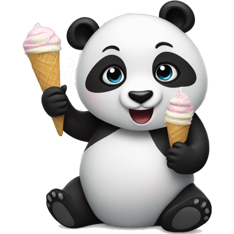 Panda eating ice cream emoji