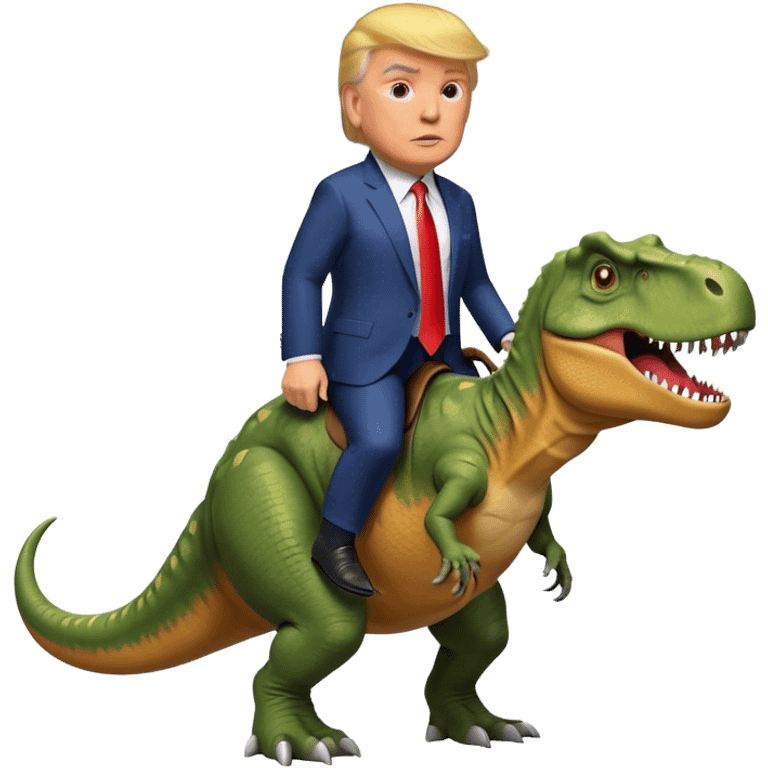 Donald Trump riding t-rex emoji