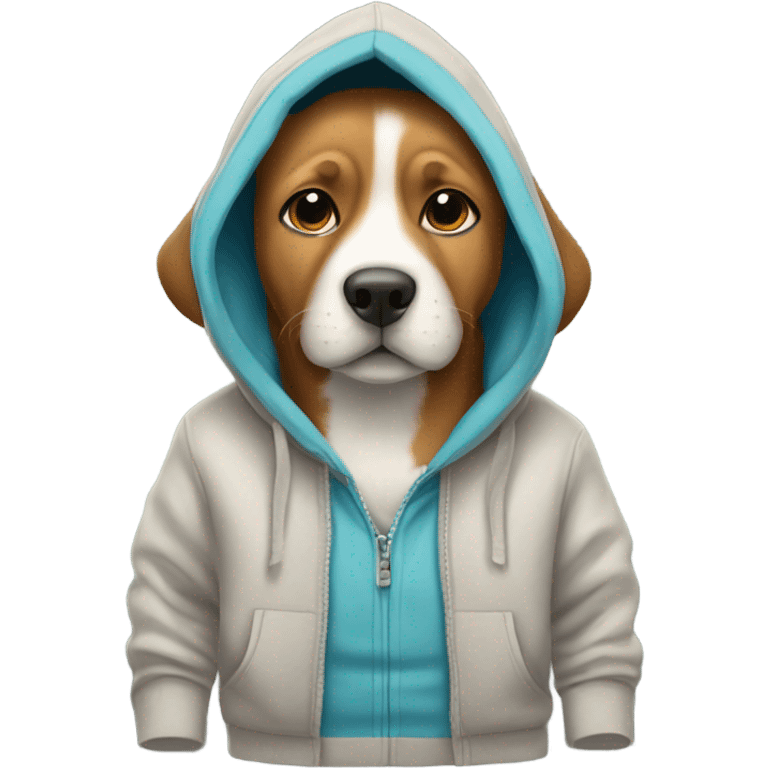 dog wearing a hoodie emoji