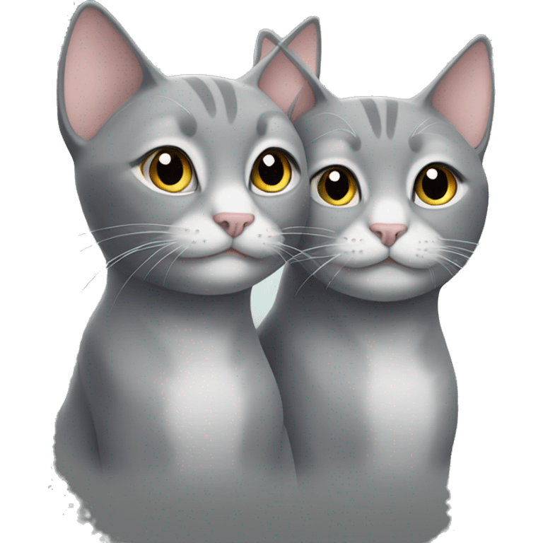 Two grey cats emoji