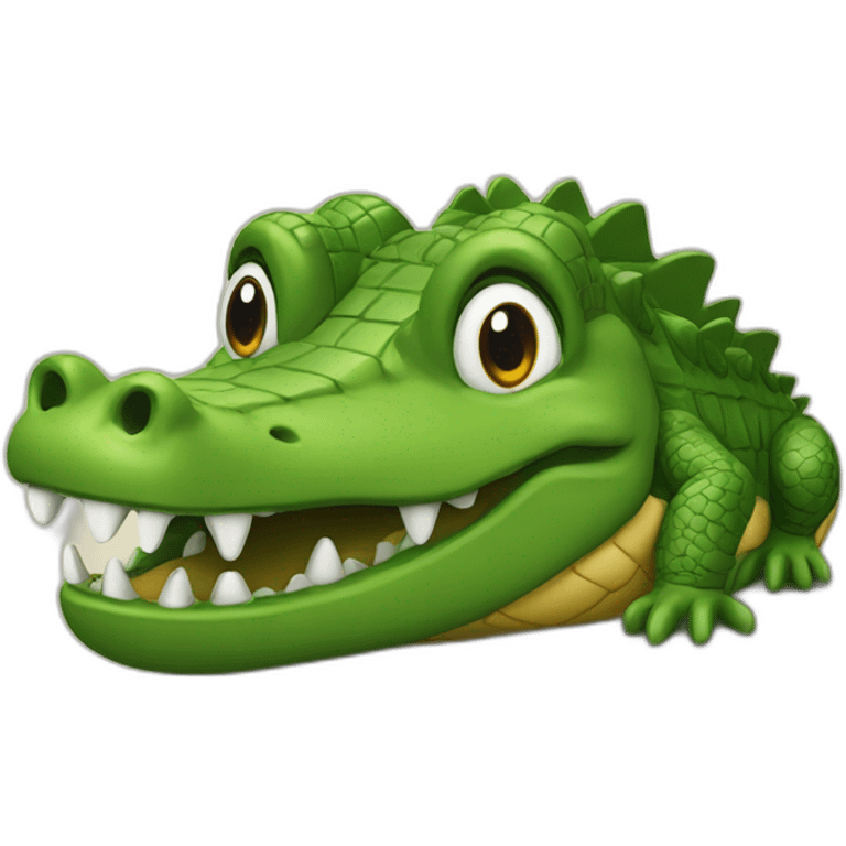 Chat sur un crocodile emoji