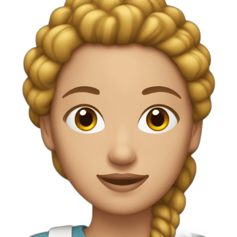 White women with brown cornrolls emoji