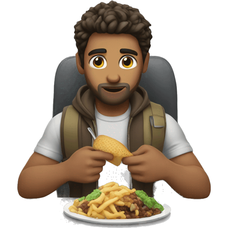 Logan eating food emoji