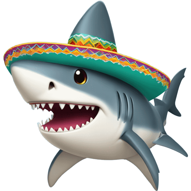 A shark with a Mexican hat  emoji