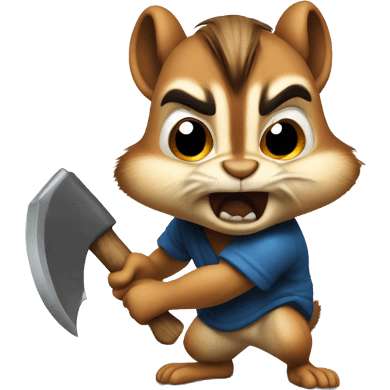 angry chipmunk with an axe emoji