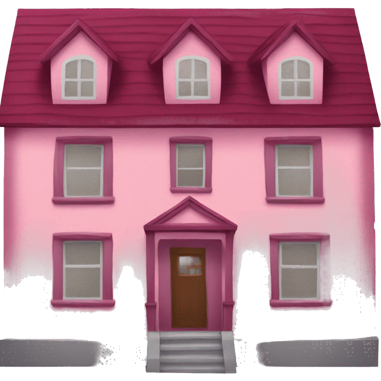 Burgundy pink house  emoji