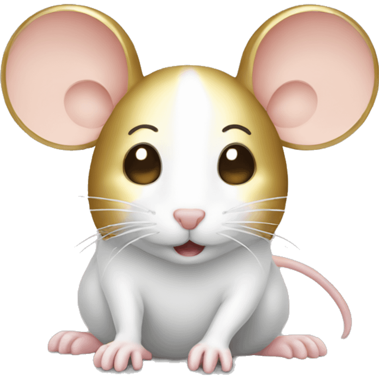 mouse gold and white emoji