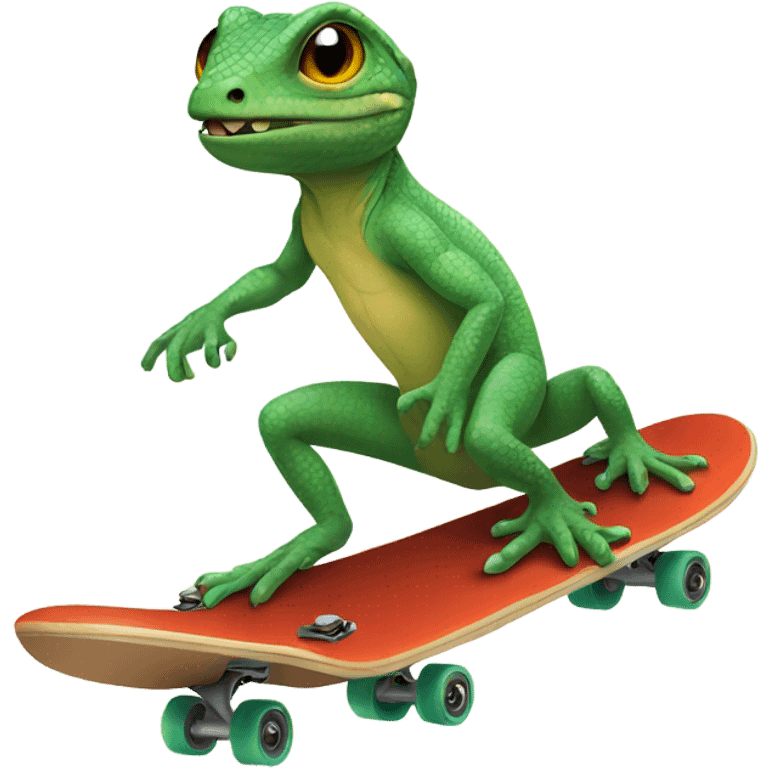 Lizard skateboarding emoji