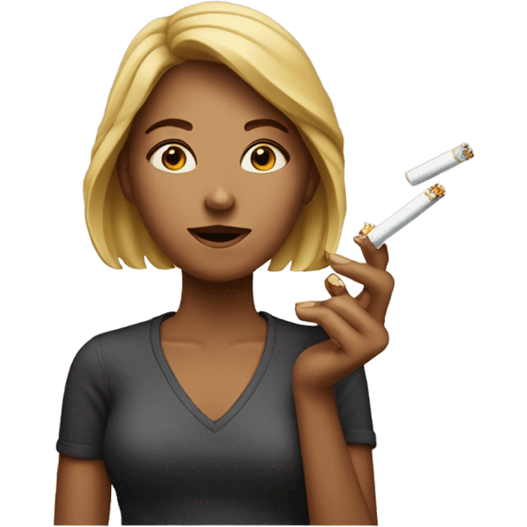 Woman with multiple cigarettes  emoji