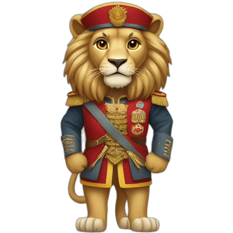 A lion wearing a Yemeni uniform emoji