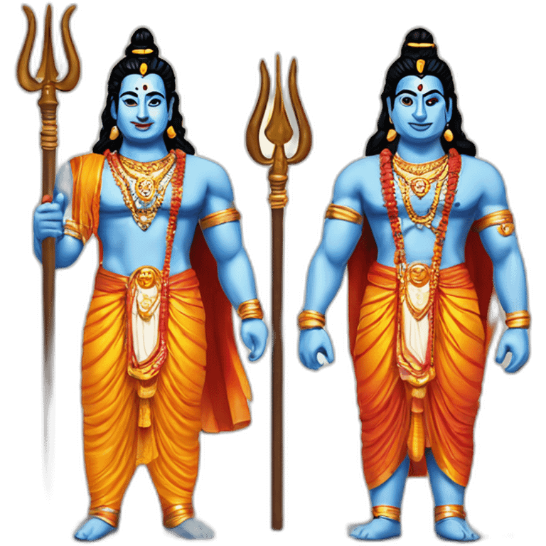 Lord Ram and Lord Shiva talking emoji