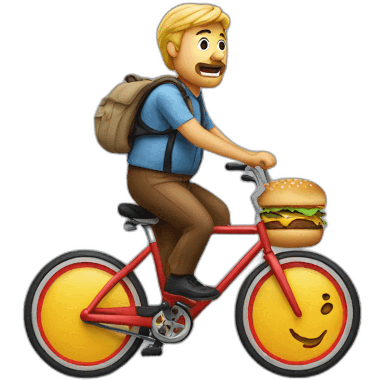 Big mac riding on a bicycle emoji