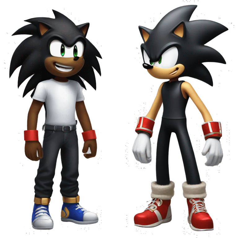 Sonic the hedgehog and shadow the hedgehog hybrid emoji