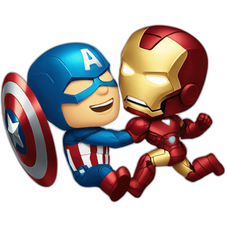 ironman kissing captain america mid air emoji