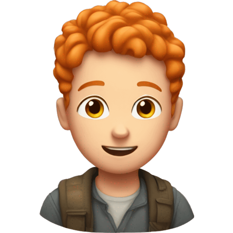 Hearts surrounding a ginger boy emoji