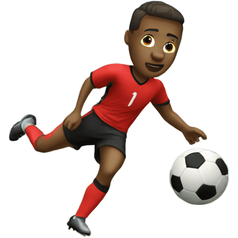 Soccer player scoring a goal emoji