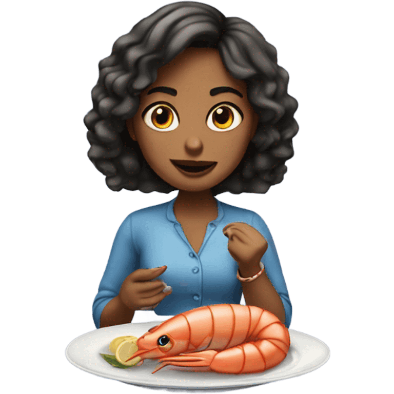 sassy girl eating seafood  emoji