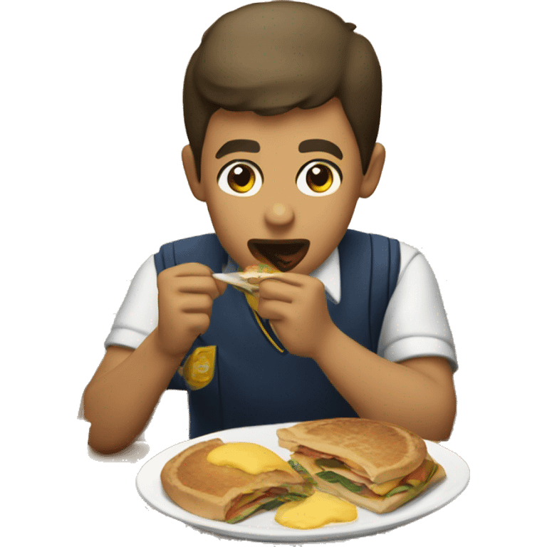 colegio comiendo emoji