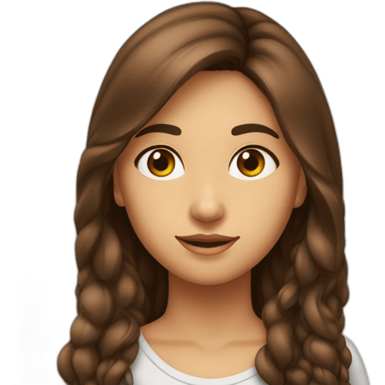 fille-brune-longs-cheveux-aux-yeux-marrons-étudiante emoji