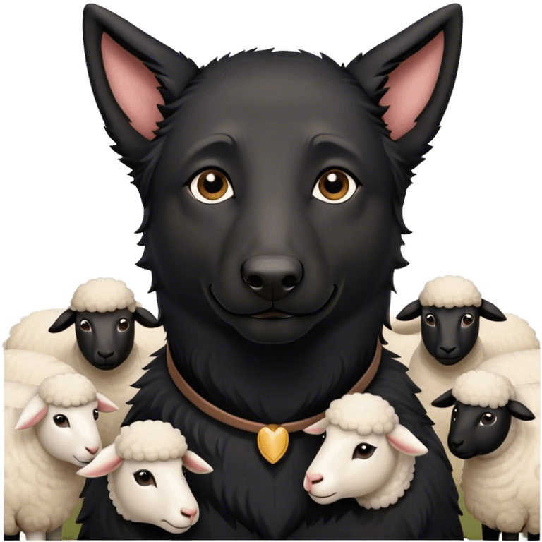 Black Shepherds with a flick of sheep emoji