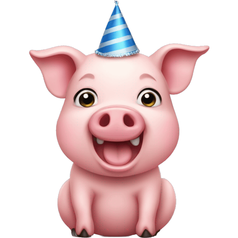 A cute pig partying  emoji