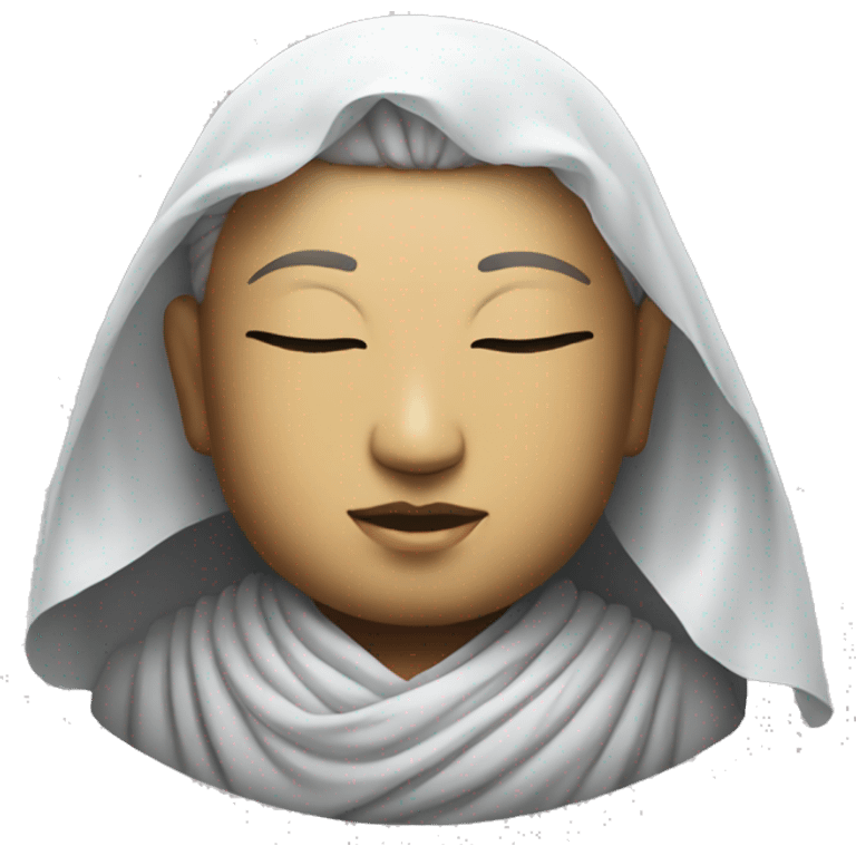 A buddha wearing a veil,with his eyes closed  emoji