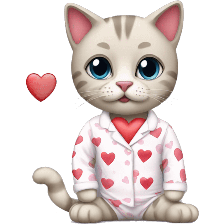 Cats with heart pajamas  emoji