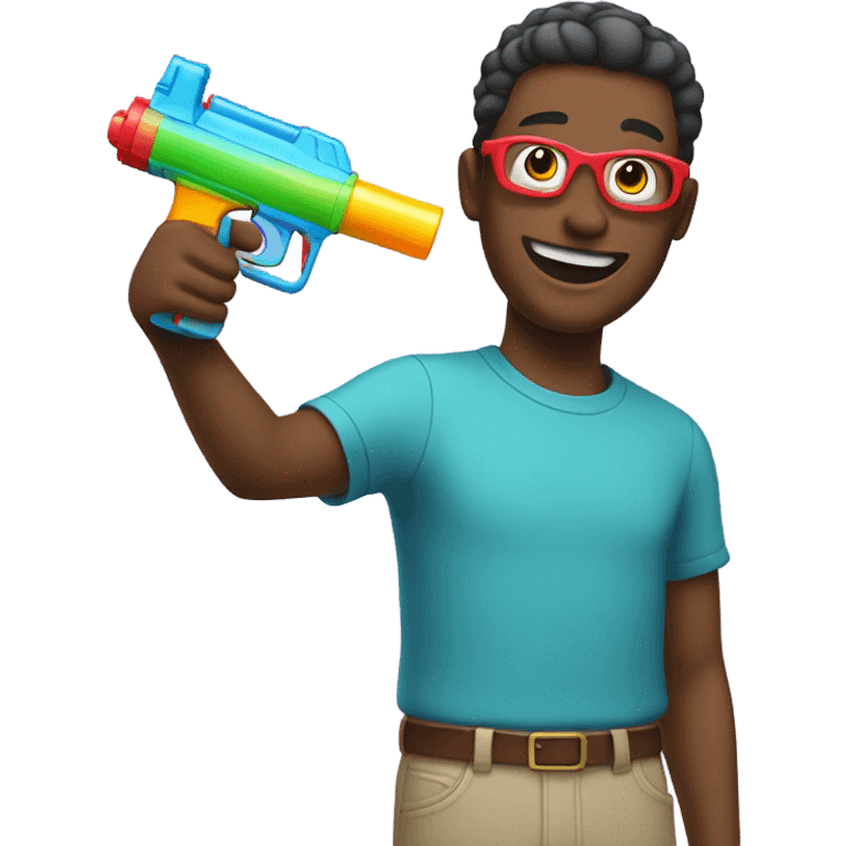 smiling with watergun emoji