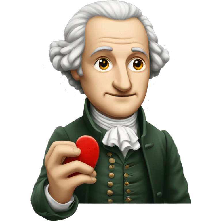 Goethe holds the heart in his hand emoji