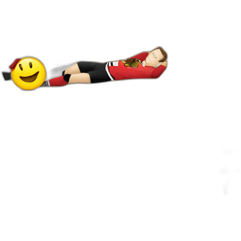 Jonathan Toews laying on bed emoji