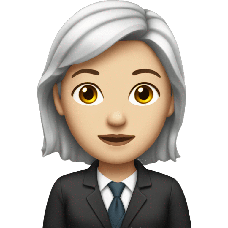 white woman with brown hair with lawyer clothes  emoji