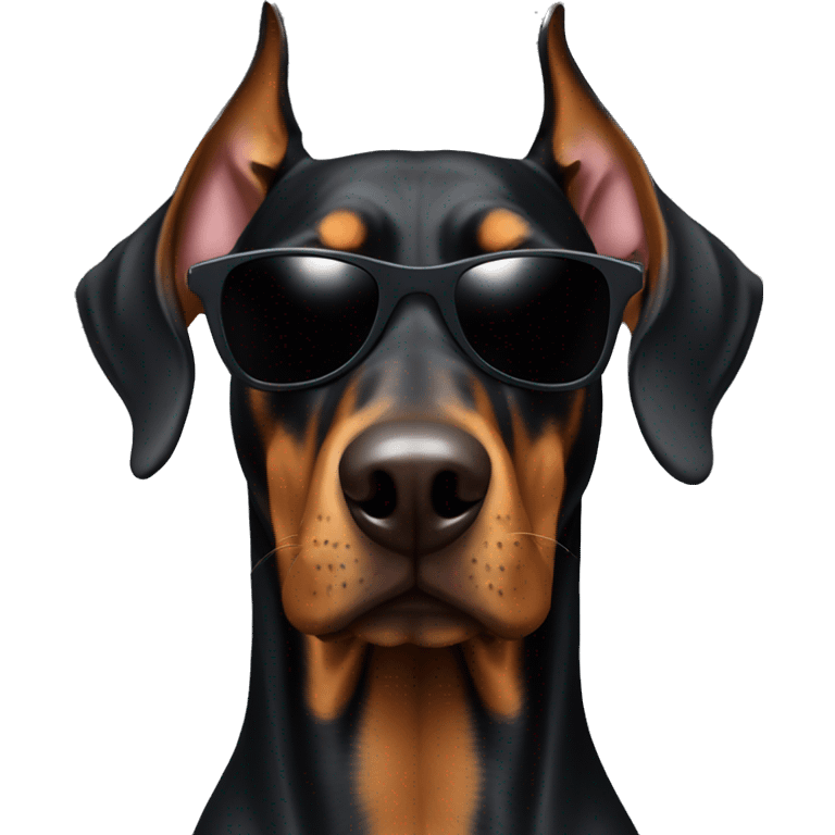 Doberman in sunglasses emoji