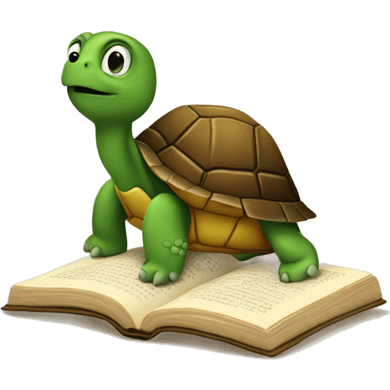 Turtle reading  a book  emoji