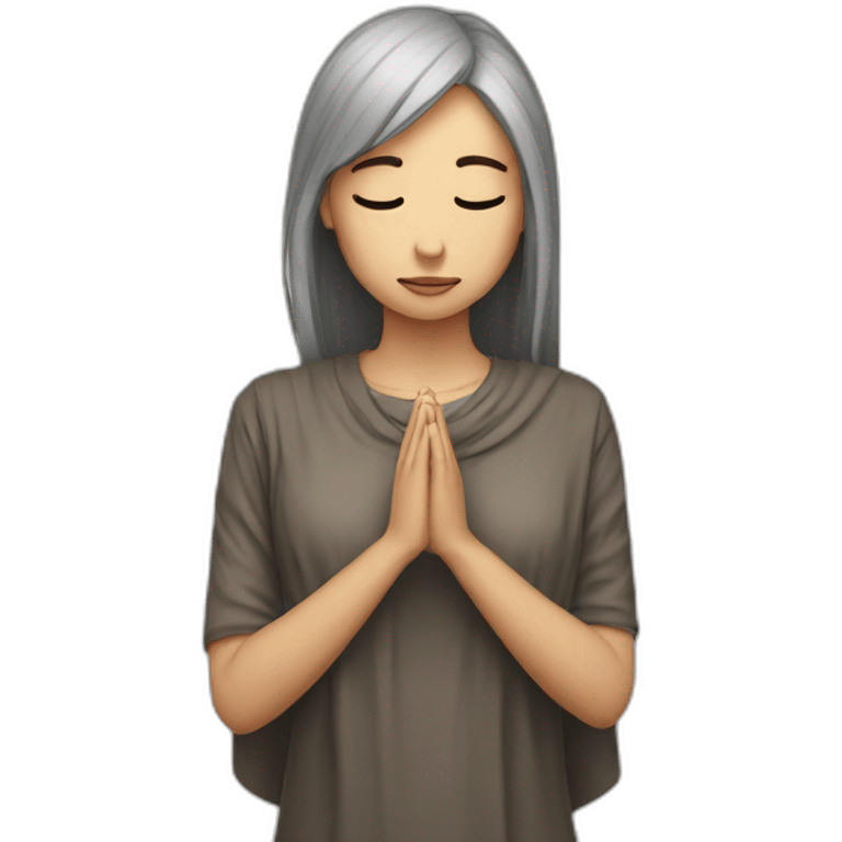 an atheist girl prays emoji