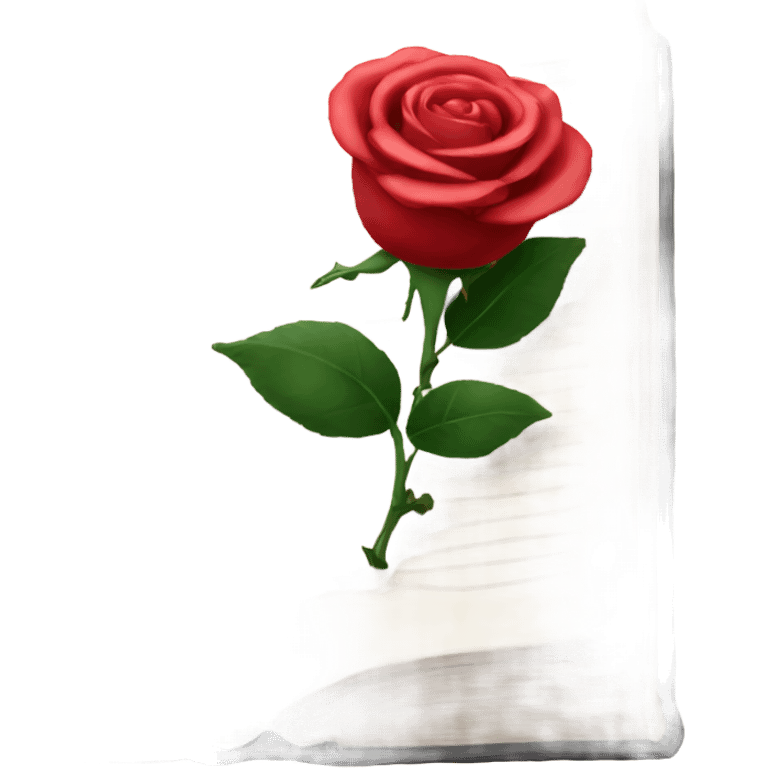 Black book with a rose emoji