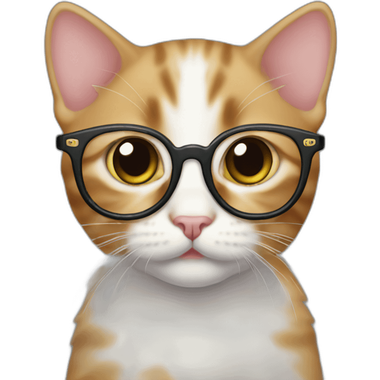 Kitten wearing too-big glasses emoji