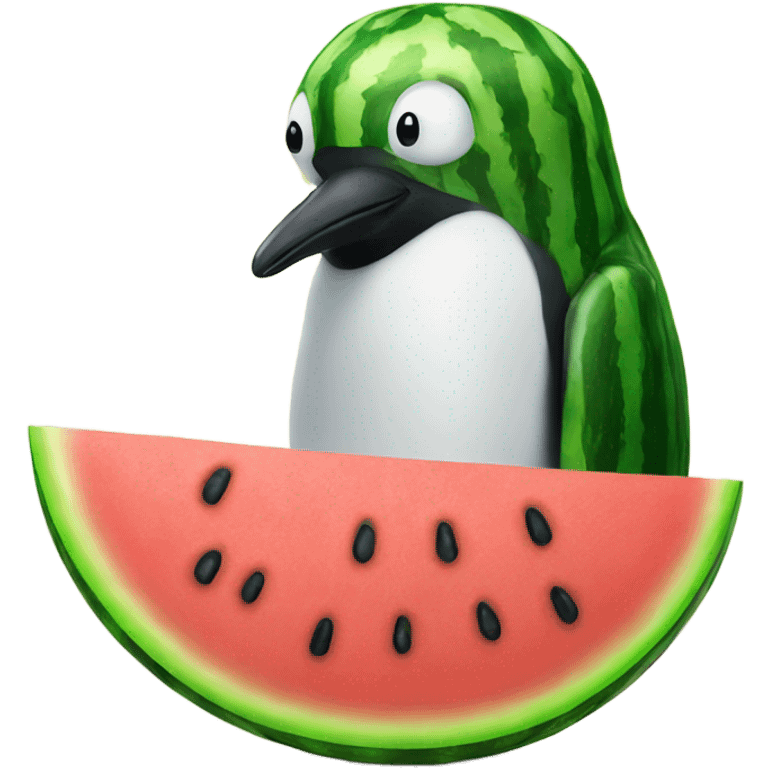 watermelon penguin emoji