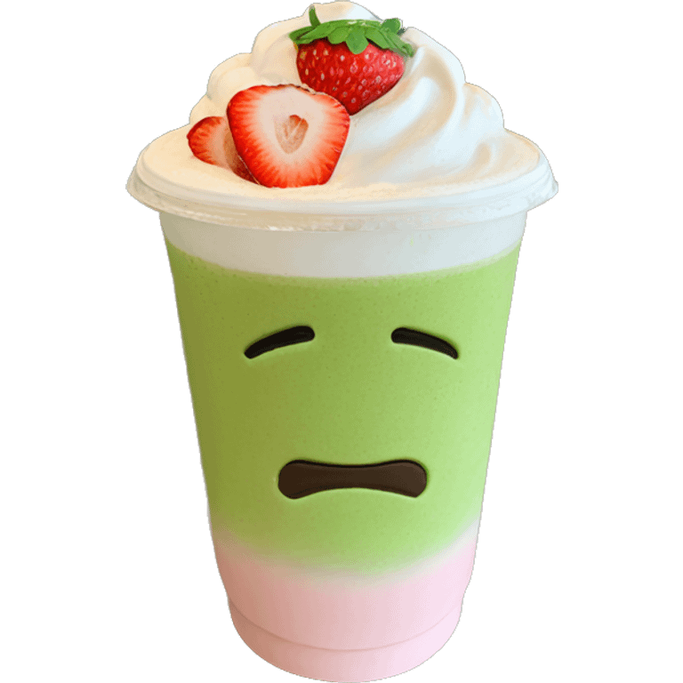 Strawberry matcha latte emoji