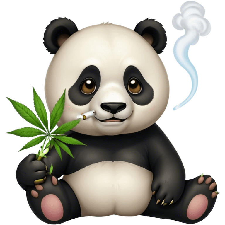 Panda bear whit smok weed  emoji