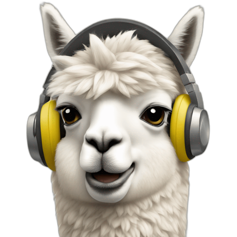 alpaca wearing headphones emoji