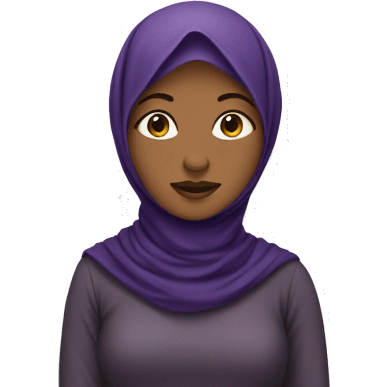 Girl in hijab with a eggplant emoji